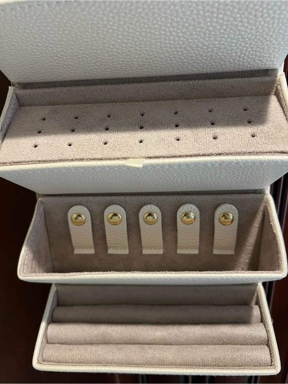 NIB Brouk & Co Leah 5 Eyewear/Jewelry Organizer Case Ivory Pearl Color - Picture 4 of 12